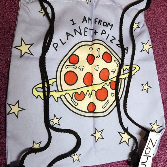 Zohra Planet Pizza Drawstring/Backpack - NWT - Picture 4 of 4